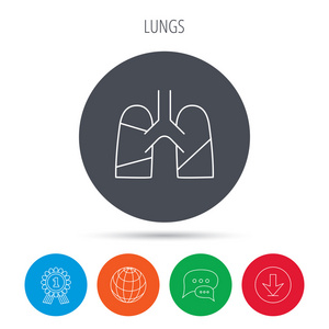 肺的图标。移植器官标志