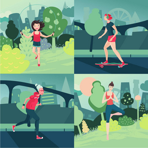 户外活动卡通图片