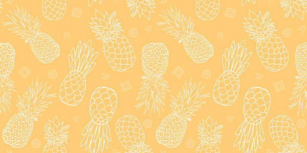 黄色菠萝无缝重复图案设计