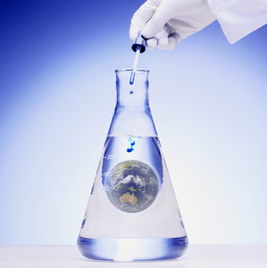 物质世界科学家向世界添加化学物质照片