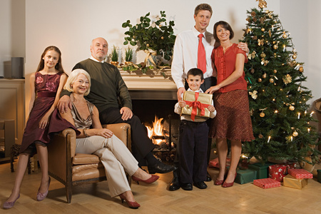 圣诞节家庭画像图片