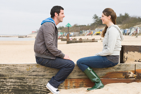 在海滩上的栅栏图片