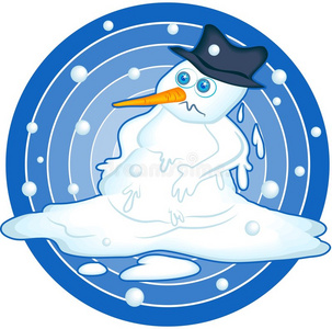 融化的雪人照片