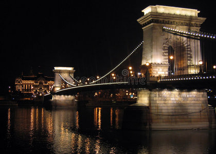 布达佩斯夜桥图片