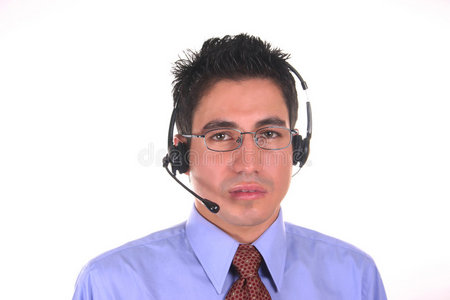 呼叫中心男接线员照片