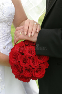 婚礼花束和戒指