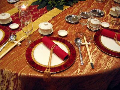 中式婚宴餐桌布置图片