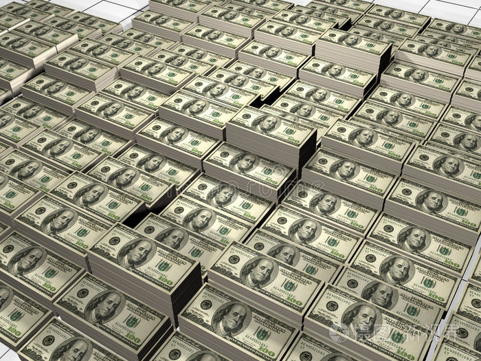一堆美元