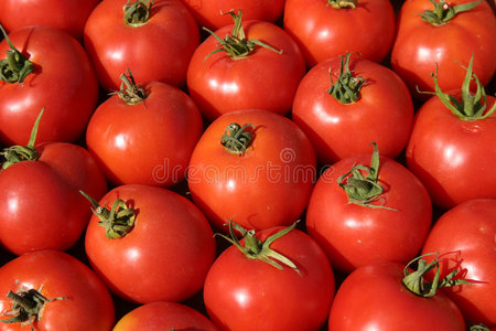 农贸市场上的新鲜西红柿