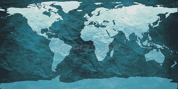 皱巴巴的世界地图照片