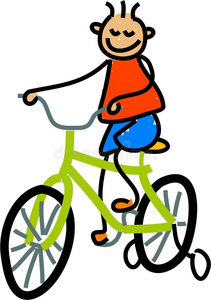 骑自行车的小孩