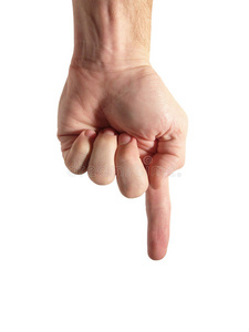 文员剪辑按-手指向下指(带剪辑路径)照片