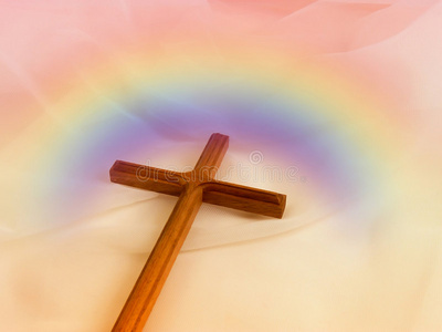 标记轮廓复活节百合和十字架/eps基督教的宗教象征十字架反对的阳光