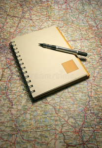 地图上的笔记本