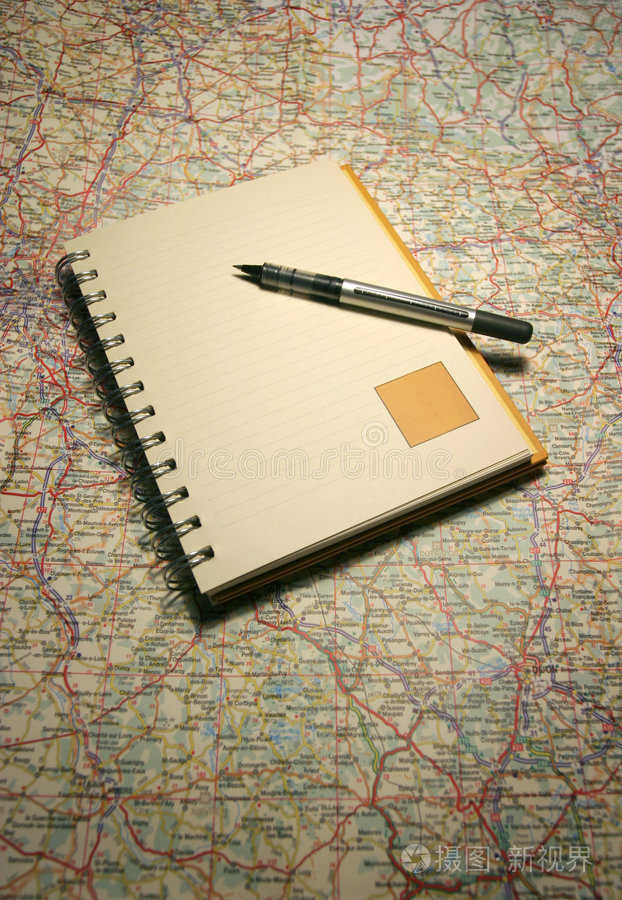 地图上的笔记本