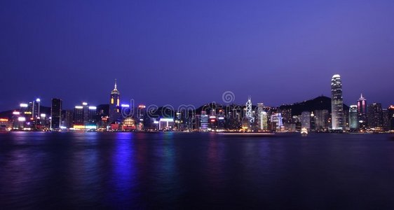 夜间香港天际线