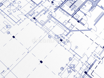 建筑师蓝图上的工具施工现场蓝图蓝图和在一桌子上在施工现场的安全