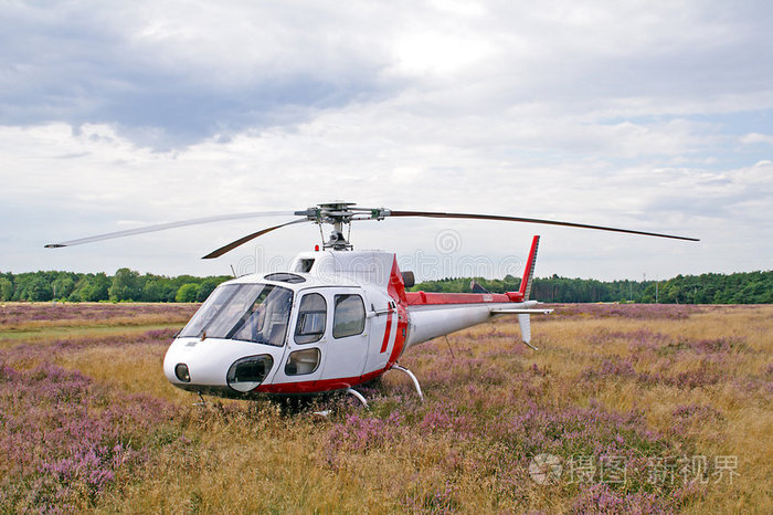 直升机在草地上