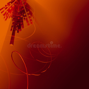 橙色螺旋抽象插图