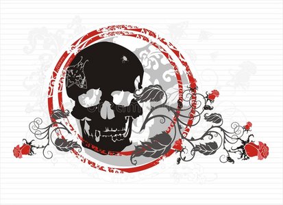 万圣节亡灵骷髅骷髅战士插图黑白骷髅复古的理发师店徽,骷髅标志乌鸦