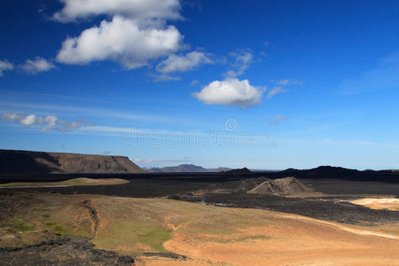 冰岛克拉夫拉火山。