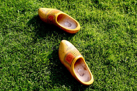 草丛中的木鞋