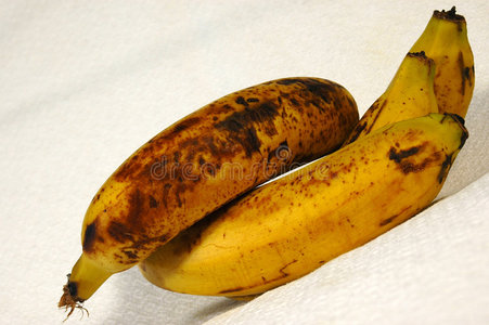 斑点香蕉腐烂的棕色香蕉照片