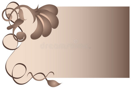棕色花朵和漩涡背景