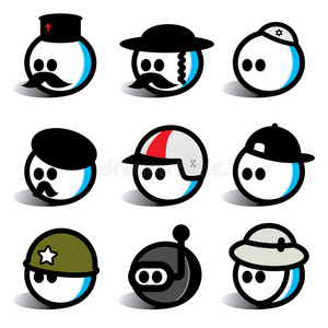 有帽子的蛋头人照片