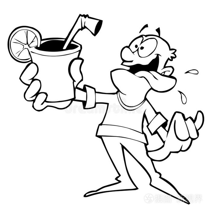 口渴的人插画-正版商用图片0h3lde-摄图新视界