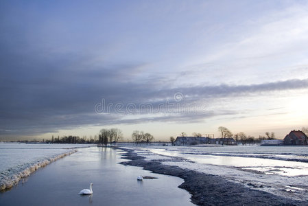 冰冻荷兰运河