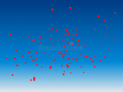 9999个红色气球照片