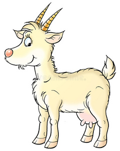 山羊可爱的山羊卡通非洲山羊场岩石上的小山羊山羊比利山羊山羊美丽的