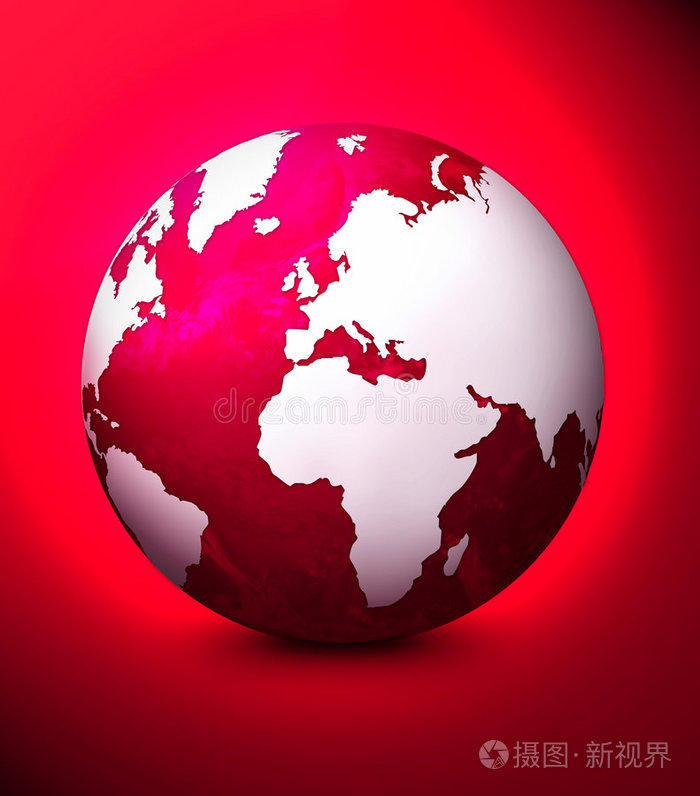 红色水晶世界国际象棋地球仪数字世界世界地图蓝色地球仪带指南针的