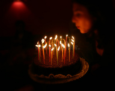 吹生日蜡烛图片
