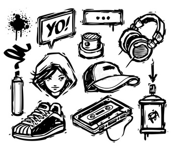 地下嘻哈书法符号.拉丁文字母元素符号.