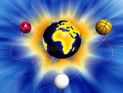 运动球环绕的地球