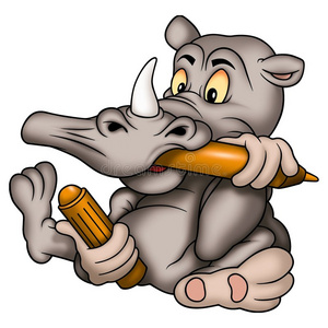 马克笔素材犀牛和马克笔照片