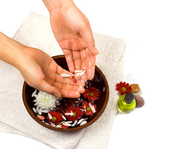 手部清洁作为美容和保健设置的一部分