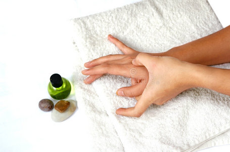 作为替代治疗的一部分,自我按摩照片