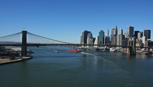 曼哈顿下城和布鲁克林大桥全景