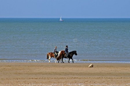 海滩骑马