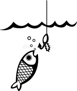 诱饵鱼和钓鱼诱饵矢量图照片