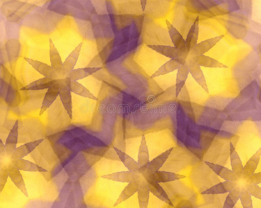 黄色图案上的紫色星星
