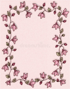 粉色花朵相框边框