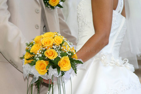 黄色婚礼花束