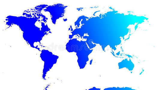 蓝色世界地图矢量