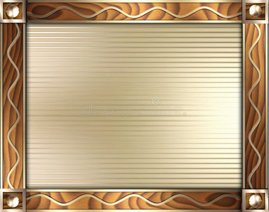 金波浪木饰面框架