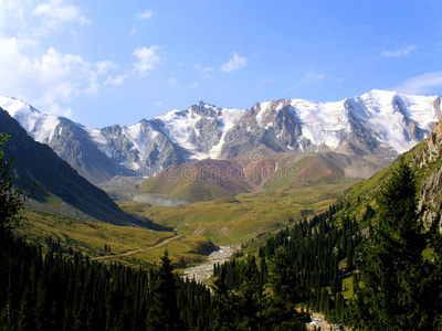 亚洲 天际线 高的 肾上腺素 登山 哈萨克斯坦 冰川 攀登
