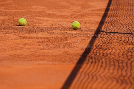 网球概念球和网